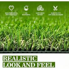 AYOHA Artificial Turf 4 Ft X 6 Ft With Drainage 1.38 Inch Realistic Fake Grass Rug Indoor Outdoor Lawn Landscape For Garden Balcony Patio Synthetic Grass Mat For Dogs Customized - Green - View 3