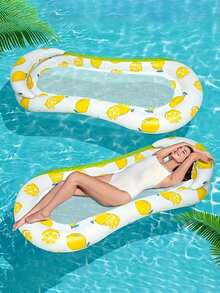 1 pieza Balsa inflable de PVC extra grande con hamaca de malla, silla de agua inflable para adultos con diseño de sombrilla - Accesorios esenciales plegables y portátiles para fiestas en la playa y la piscina, accesorios imprescindibles para relajarse en la piscina, accesorios de piscina duraderos - Ver 1