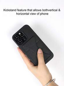 1 ốp lưng điện thoại kèm giá đỡ thẻ, tương thích với iPhone 11 12 13 14 15 16e 17Pro Max, Galaxy S23 24 25 Ultra. - màu đen - Xem 8