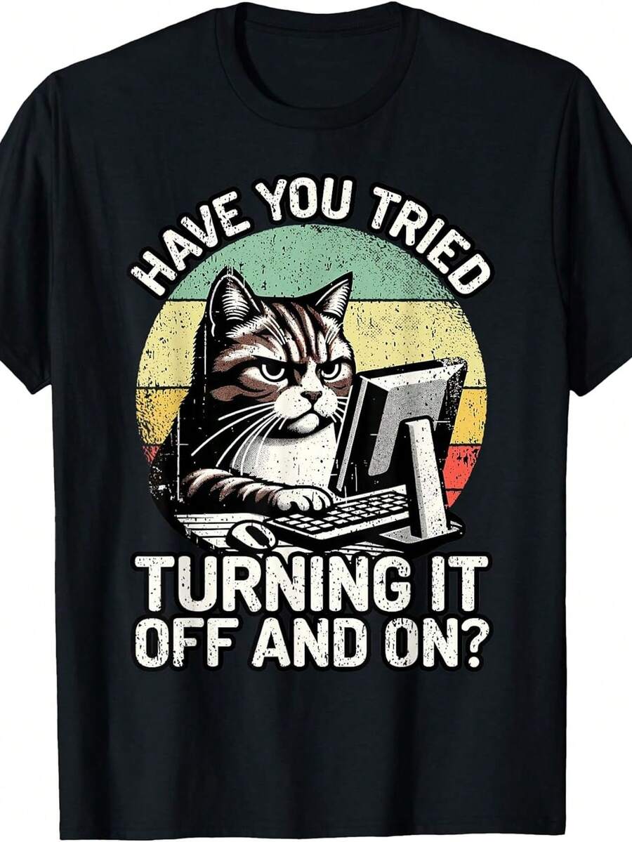 Camiseta de Humor de Soporte T￩cnico "Yo Soy el Ingeniero T￩cnico Gato" para Inform£ticos y T￩cnicos de TI