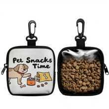 VINCAN Bolsa para golosinas de perro con patrón lindo, con gancho y cremallera, bolsa de entrenamiento para mascotas de poliéster duradero, bolsa portátil para almacenar comida de perro para entrenamiento de cachorros y paseos al aire libre, accesorio esencial para dueños de perros - Multicolor - Ver 9