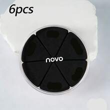 NOVO 6 miếng mút trang điểm hình tam giác kèm hộp đựng, mềm mại, không chứa latex, dùng cho kem nền, kem che khuyết điểm, tạo khối, cố định lớp trang điểm và sử dụng hàng ngày. - Nhiều màu - Xem 7
