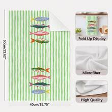 2pcs Kitchen Towels With Striped Sardine Can Pattern, Super Soft Microfiber Kitchen Towels, Dish Cloths, Perfect Housewarming And Family Gathering Gift, Kitchen Dish Cloths And Towels, Holiday Home Decor - Baby Pink - View 5