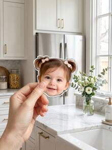 1pc Custom Baby Face Fridge Magnets, Personalized Text Acrylic Magnets, Kitchen Decor, Mother's Day/Father's Day Gifts, New Parent Keepsakes, Baby Shower Gift - Multicolor - View 16