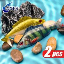2pcs Soft Fishing Lure Kit -Lifelike Soft Lure With 3D Eyes, Soft Artificial Baits For Freshwater Saltwater Fishing - Multicolor - View 3