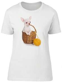 Cachorro Chihuahua, Camiseta de Perro Lindo para Mujer -Imagen de Shutterstock, Hembra Pequeña - Blanco - Ver 5