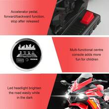 OMCPET 12V Kids Ride On Motorcycle, 3-Wheel Stable Ride On Motorcycle With Cool LED Lights, Built-In Music, Electric Toddler Motorcycle Gift For Boys Girls 3-10 Years Old, Battery Powered Rechargeable, Training Wheels, Ideal Gift For Christmas Birthday, Red - 藍色 - 查看 9