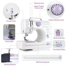 IAGREEA 1 Mini máquina de coser morada, adecuada para coser ropa, juguetes de peluche y toallas. Es una máquina de coser portátil alimentada por una interfaz de carga DC, adecuada para manualidades en el hogar, con luz nocturna y control de pedal. Es fácil de usar y se puede utilizar como regalo de vacaciones o cumpleaños - Multicolor - Ver 4