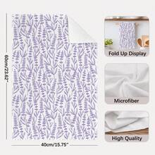 2PCS Kitchen Towels Hand-Painted Purple Plaid Lavender Pattern Print 40*60cm Soft Healing Rectangular Microfiber Kitchen Towels, Dishcloths, Tablecloths, Hand Towels, Kitchen Decor, Home Decor, Neighbor Housewarming Gift, Perfect For Kitchen And Bathroom Use, Suitable For Housewives And Family Gathering Gifts, High Cost-Performance, Home Essential - Purple - View 4