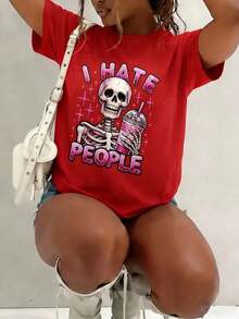 Ropa de Mujer, Tallas Grandes, Camisetas Gráficas para Mujer, Estampado de Esqueleto 'I Hate People', Tops Casuales, Y2K, Estilo Gótico, Conjuntos de Verano, Looks de Vacaciones, Estilo Fiesta, Ropa de Mujer Tallas Grandes, Ropa para Mujer, Conjuntos Elegantes, Ropa de Mujer a la Moda, Conjuntos de Festival para Mujer, Conjuntos de Verano, Tops de Verano, Conjuntos de Vacaciones para Mujer, Camisetas Gráficas para Mujer, Conjuntos de Verano para Mujer, Camiseta Gráfica, Ropa de Verano, Conjunto de Pascua para Mujer, Ropa para Mujer, Conjuntos Elegantes, Ropa 100% Algodón para Mujer, Ropa de Mujer a la Moda, Conjuntos de Festival para Mujer, Conjuntos de Verano, Tops de Verano, Conjuntos de Vacaciones para Mujer, Camisetas Gráficas para Mujer, Conjuntos de Verano para Mujer, Camiseta Gráfica, R - Rojo - Ver 1