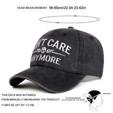1顶男士“Don't Care Anymore”刺绣水洗棒球帽，户外运动防晒休闲帽，适合春秋季旅行、海滩、派对等场合。 - 多色 - 查看 2