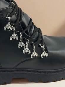 Suricat 4pcs Shoe Clips, Shoe Decorations, Skull, Bat, Star, Moon Shapes, Street Punk Style, Metal Decoration - Detachable DIY Shoe Clips, Suitable For Sneakers, Boots And Bags, Customized Sneakers | 4pcs Fun Decoration Set, Footwear Accessories, Valentine's Day And Thanksgiving Gift Decoration - Multicolor - View 5