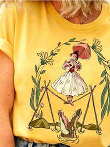 Flower Tightrope Walker Swea Tightrope Girl The Haunted Mansion Shirt Foolish Mortal Land Halloween Family Matching Outfi. Ll Seasons, Fashionable Top - 黃5 - 查看 11