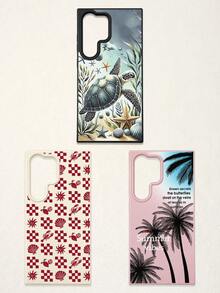 3pcs Summer Beach-Themed Phone Case Set: Ocean Turtle & Starfish, Palm Tree Graphic, Red Plaid Seashell & Lobster Print, Shockproof Full Coverage Phone Covers Compatible With IPhone 11/17/17 Pro/17 Pro Max, Galaxy S25 Ultra. Suitable For Mother's Day, Valentine's Day, Birthday, Easter, Spring/Summer Seasons, Back To School Gifts, Daily Use. - Multicolor - View 26
