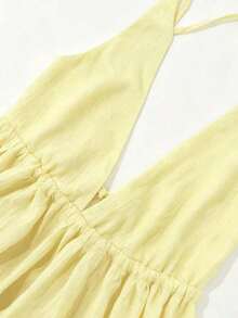 Vestido informal de tirantes sueltos de unicolor para mujer, para el verano - amarillo ganso - Ver 7