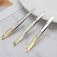 Bộ 3 món nhíp tỉa lông mày tái sử dụng, dụng cụ chăm sóc lông mày bằng thép không gỉ, kẹp bấm mi và nhíp tỉa lông mày, dụng cụ trang điểm - Nhiều màu - Xem 4