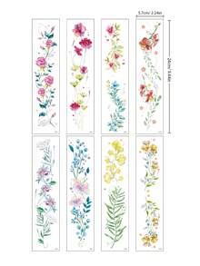 8pcs/Set,Tattoo Tattoos,Y2k,Plant Flowers With Multiple Vine Elements,Semi Permanent Tattoo,Tattoo Fake,Hand Tattoo,Fake Tattoos,Fake Tattoo,Temporary Tattoos,Tattoo Supplies,Tattoo Kit,Tattoo Stickers,Tattoo Waterproof Long Lasting,Tatooes For Women,Back Tattoo,Arm Tattoo,Tattoos On The Legs,Festival,Rave - Multicolor - View 6