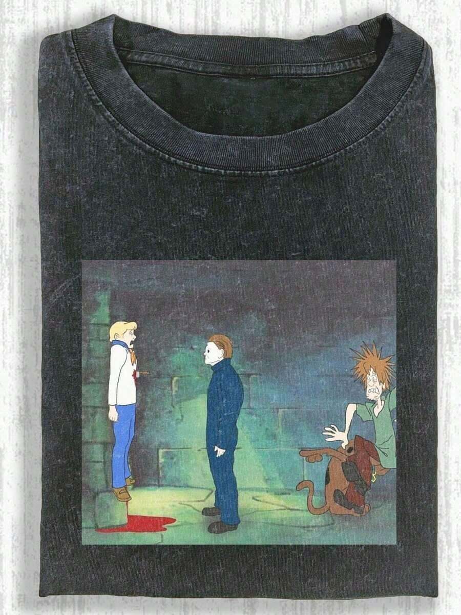 Ropa Y2k para Mujer y Hombre, Camiseta% Algodón - Camiseta con Estampado de Monstruo y Líquido Rojo, Camiseta de Algodón Batik de Alta Calidad, Marca de Moda Retro, Camiseta para Hombre, Camiseta Popular para Uso Diario, Regalo para Vacaciones, Presente Perfecto, Tops Holgados y Cómodos de Verano para Mujer, Tops Vintage - Negro - Ver 1