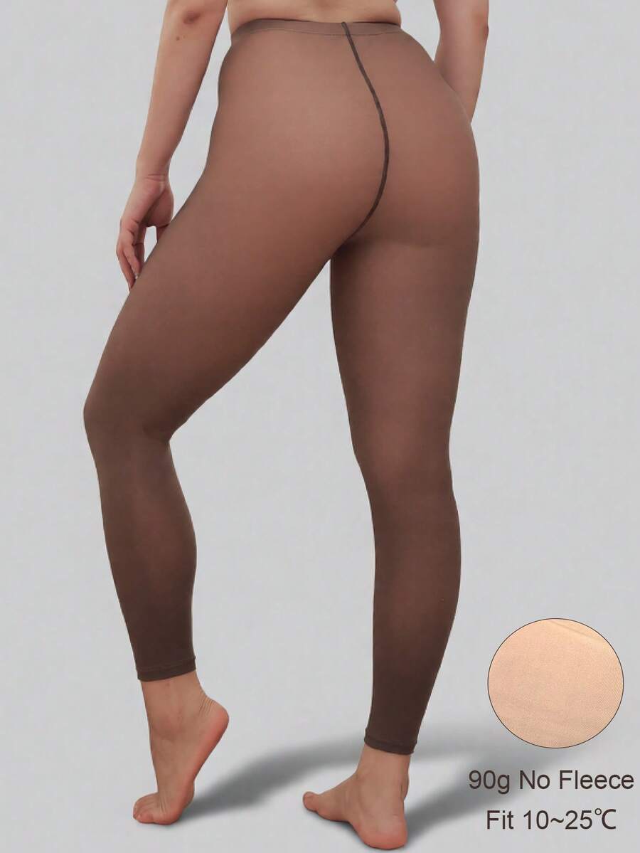 1件 80g/220g 女款春秋絲襪，秋冬加厚抓絨保暖緊身褲，(適用於 10-25°C)