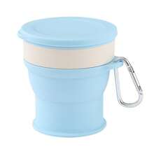Foldable Travel Cup 8.45 Ounces - Silicone Collapsible Water Cup, Suitable For Camping, Outdoor Activities, And International Travel, Portable And Durable, Space-Saving - 藍色 - 查看 2