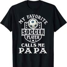 Mi Jugador de Fútbol Favorito Me Llama Papá Ropa Camisetas de Fútbol - Negro - Ver 1