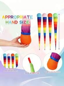 Fun Catch Ball, Aerodynamic Long Tail Design, Rainbow Meteor Ball, Unisex, Colorful Soft Catch Toy, Suitable For Weekend Camping, Outdoor Gatherings, Beach Parties, Sensory Game Equipment, Fun Lawn Game Outdoor Sports Toy - Multicolor - View 7