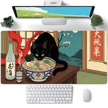 1个大号电竞游戏鼠标垫，猫咪拉面可爱图案，防滑可水洗橡胶底大号桌面垫办公桌配件 - 查看 10