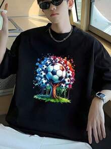 playera de hombre Camiseta De Verano Para Hombre, Copa Mundial De La 2026 Soccer Manga Corta, Algodón, Cuello Redondo, Varios Tamaños Disponibles - Negro - Ver 6