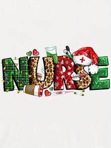 Gorro de Navidad, Enfermera de Navidad, Regalo para Enfermeras, Camiseta Estampada de Regalo Navideño - [Blanco] - Ver 2