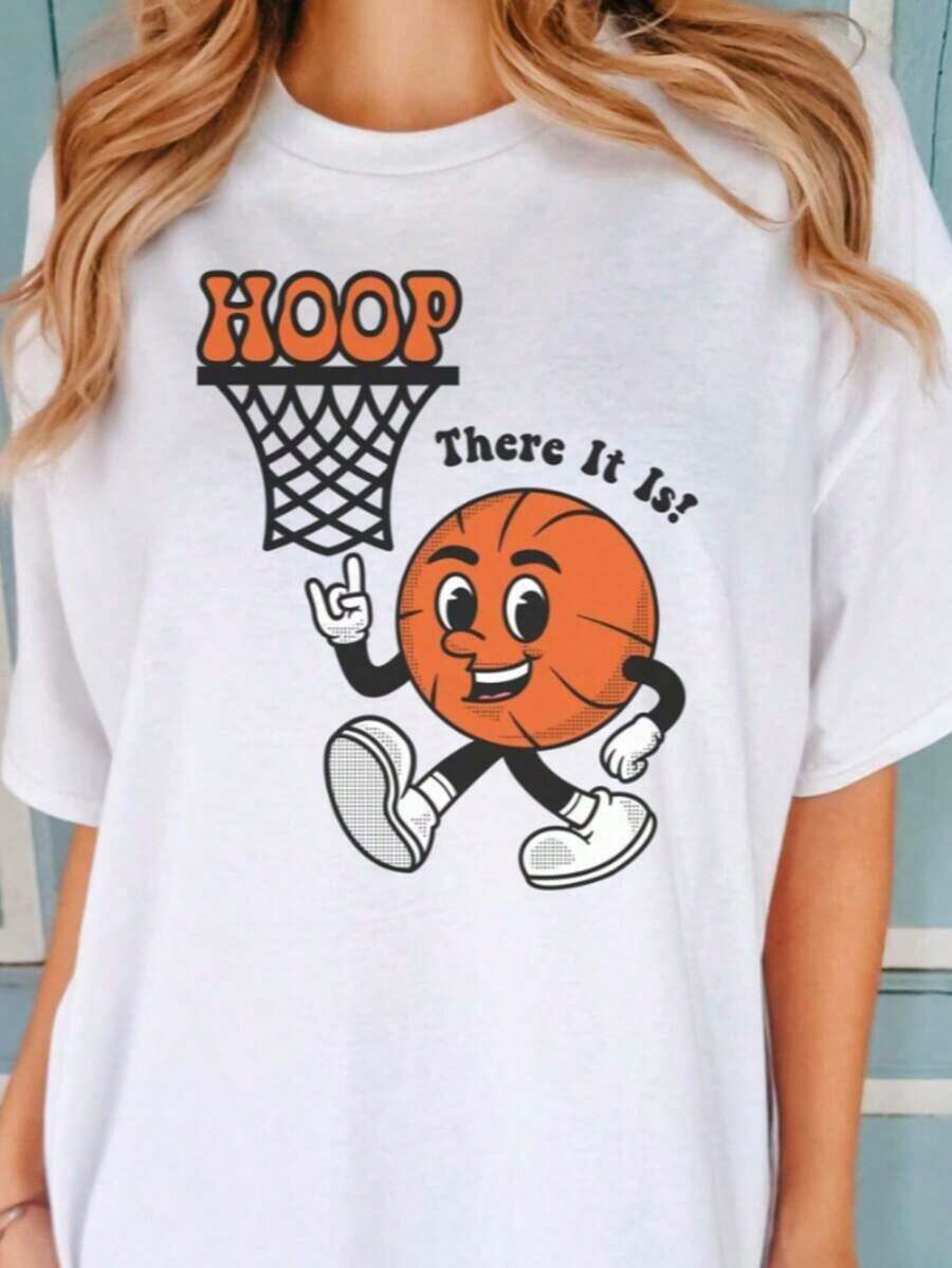Novedad 2026: Camisetas de Mujer, Camiseta Divertida para Mamá Baloncestista, Camiseta para Mamá Baloncestista con Frases Audaces, Camiseta para Mamá Baloncestista, Camisetas Bonitas de Talla Grande para Mujer, Tela Suave, Transpirable, 100% Algodón, Camiseta de Mujer para Uso Diario con Estampado Gráfico. - Blanco 003 - Ver 1