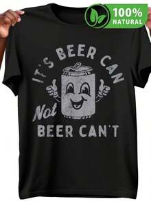Camiseta divertida negra con diseño de lata de cerveza sonriente para los amantes de lo original y lo auténtico moda mexicana camiseta única para reuniones con amigos y fiestas estilo casual diseño innovador que combina humor y estilo esencial en cualquier guardarropa - Negro - Ver 12