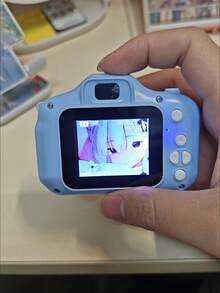 1pc Children's Mini Camera, Cartoon Fun Cute Camera, High-Definition Screen Photo & Video Toy, Built-In Fun Games, Cartoon Digital Camera With Photo & Video Recording, Outdoor Play Recording, Travel Recording, Outdoor Photography, Parent-Child Interaction, Student Children Holiday Birthday Gift (Memory Card Not Included) - Blue - View 6