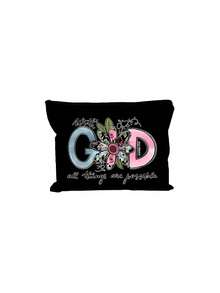 1pc Christian Floral Print Makeup Bag, With God All Things Are Possible Quote Cosmetic Pouch,Available In 6 Colors, Portable Toiletry Organizer For Travel, An Ideal Gift For Back-To-School Season, Christmas, Birthdays, Mother's Day, And Travel Essentials Lovers. - Multicolor - View 18