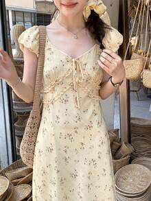 Women Long Dresses - Yellow - View 2