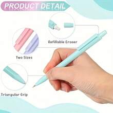 0.5mm/0.7mm 彩色自動鉛筆，三角握把設計，極簡風格，耐用鉛芯，適合日常書寫、繪圖、日記、學校、辦公室、藝術創作，節日禮物/生日禮物 - 鉛筆 - 查看 3