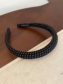 3pcs/1set Hair Accessories, Polka Dot Fashionable Minimalist Headband, Casual Polyester Fiber Headband, Suitable For All Seasons, Fluffy High Crown Headband, Create Fuller Hairstyles, Fashionable Polka Dot Hair Accessories, Versatile Elegant Lady Hair Clips, Suitable For Daily Styling And Various Occasions, Fashionable Hair Accessories, Headbands - Multicolor - View 5