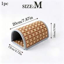 1 chiếc ổ ngủ mùa hè mát mẻ cho chuột hamster, làm bằng cỏ tự nhiên, chống trầy xước và mài mòn, thích hợp làm nơi trú ẩn, ngủ nghỉ cho gấu vàng và các loài động vật nhỏ khác. - Xem 11