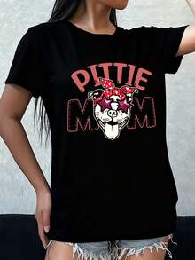 Camiseta casual negra estampada para mujer, diseño Piti Mama's, adecuada para el transporte diario, citas y salidas. Prenda de moda de verano para la oficina, citas o el ocio del fin de semana. Lavable aáquina con diseño estampado moderno - Camiseta unisex de algodón holgada de manga corta y cuello redondo estilo vintage urbano. - Negro - Ver 7