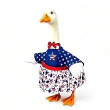 23 Inch 4th Of July Goose Costume 250th Anniversary Star Stripe Print Dress/Shirt Goose Clothes - Blue - View 6