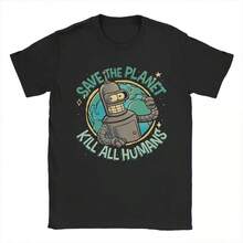 Creative And Fun Short Sleeve T-Shirt With Cartoon Robot Design, European And American Style, For Men And Women. - 白色 - 查看 12