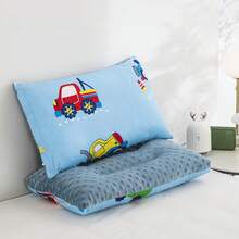 Pillow 1pc Washable Kids Nap Pillow, Double Sided Design With Cotton & Dotted Velvet Cover, Removable Pillow Insert - Strawberry Cake Bunny - View 10