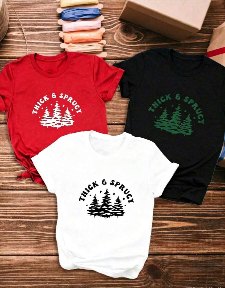 Nuevo modelo 2026: 3 Camiseta casual de manga corta para mujer, de una pieza, con estampado de árbol grueso y nítido, cuello redondo, de algodón puro, transpirable, estilo deportivo informal, ideal como regalo para primavera, mariposas, Pascua. - Blanco - Ver 1