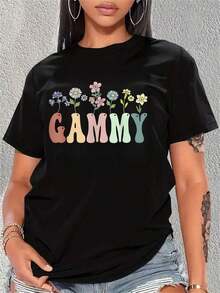 2026 Gammy Gifts Blusa Casual para Mujer con Diseño Floral de Flores Silvestres - Negro - Ver 1