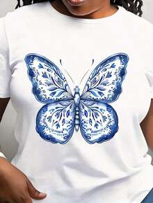 Camiseta Moderna Minimalista Retro con Mariposas, Camiseta Linda con Mariposas, Camisa de Moda para Mujer, Mariposa Divertida, Camiseta Estética para Mamá, Regalo Lindo para Mujer, Casual para el día a día. - Blanco - Ver 7