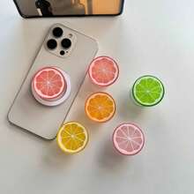 1 pieza Soporte de teléfono inflable refrescante de verano, soporte de teléfono adhesivo con forma de limón, soporte de teléfono de escritorio perezoso - Multicolor - Ver 2