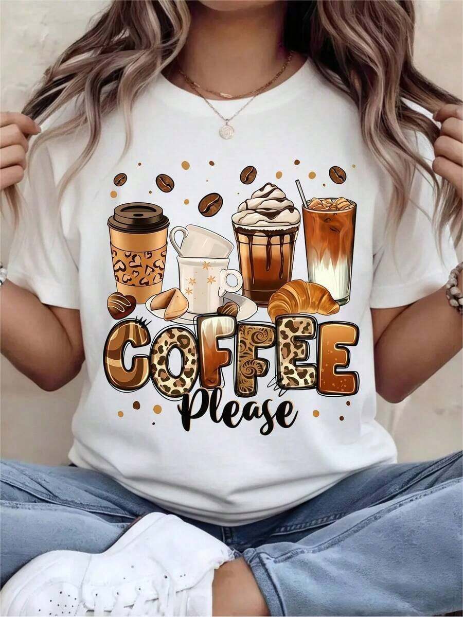 Talla PersonalizadaGrande-CamisetaGráficoTamaño grandeparaMujerAmantedelCafé-SuperiorInformaldeMangaCortaconCuelloRedondoyEstampadodeTazadeCafé,GranosyCAFÉ-AjusteHolgadoyTranspirableparaPrimavera,Verano,Otoño-Conjunto de ropaparaHalloweenAccióndeGracias. Camiseta de manga corta de algodón, cuello redondo, corte holgado, estilo callejero vintage, unisex, talla grande, para Navidad y fiestas. - Blanco - Ver 1