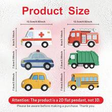 Set de 6 imanes de refrigerador de gran tamaño con tema de tráfico de dibujos animados - Tamaño 8 x 12,5 cm, incluye avión, varios vehículos, coches y camión de bomberos - Material suave, colores vivos, adhesivo fuerte, adecuado para cocina, oficina, pizarra, refrigerador, gabinete de almacenamiento y lavavajillas - Decoración del hogar divertida y regalo perfecto, no para bebés - 6 piezas/juego - Ver 5