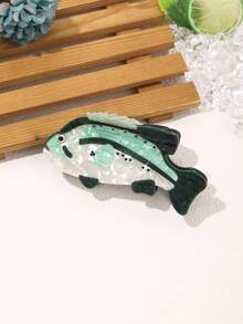 1Pc Bohemian Style Ocean Fish-Shaped Hair Clip, Vacation Style Colorful Acrylic Hair Claw, Beach Seaside Sweet Decorative Hair Accessory - Multicolor - View 12