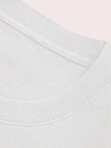 Domestic Shipping 200g Pure Cotton T-Shirt 2026 Summer New Collection Print Pattern Women's Round Neck Half Sleeve Casual Style Couple Wear - White - View 4