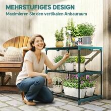 3-Tier Plant Stand, 72cm High, Flower Stand For Indoor And Outdoor Use, Steel Plant Rack, Dark Green. - 墨綠色 - 查看 4